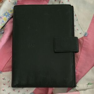 The Sak Black Leather Organizer Walletwith Snap Closure